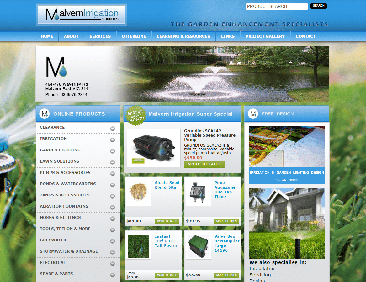 Malvern Irrigation Old Website