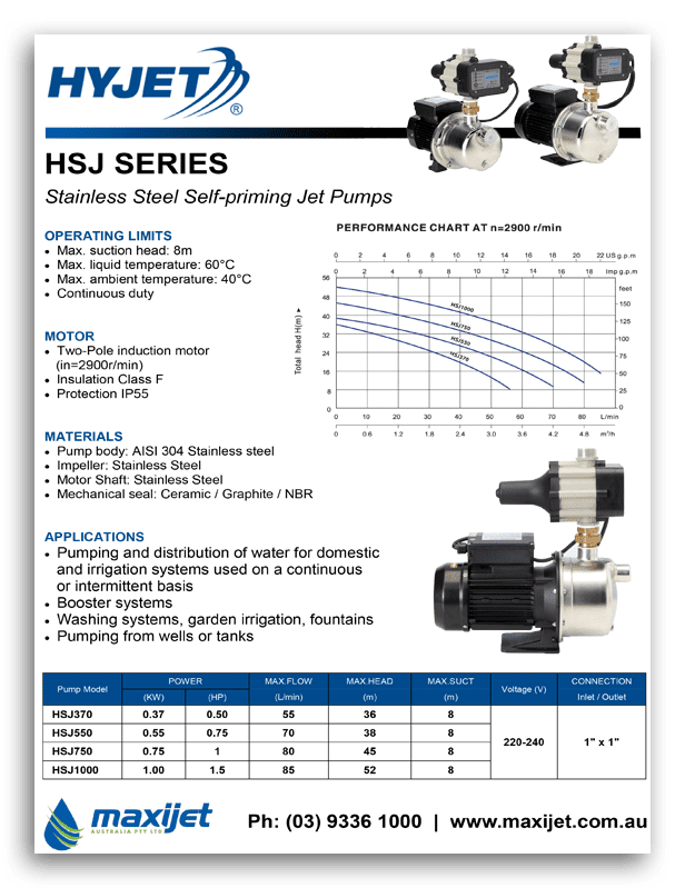 Hyjet HSJ Series Brochure
