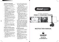 PondMAX Fountain Pump Manual